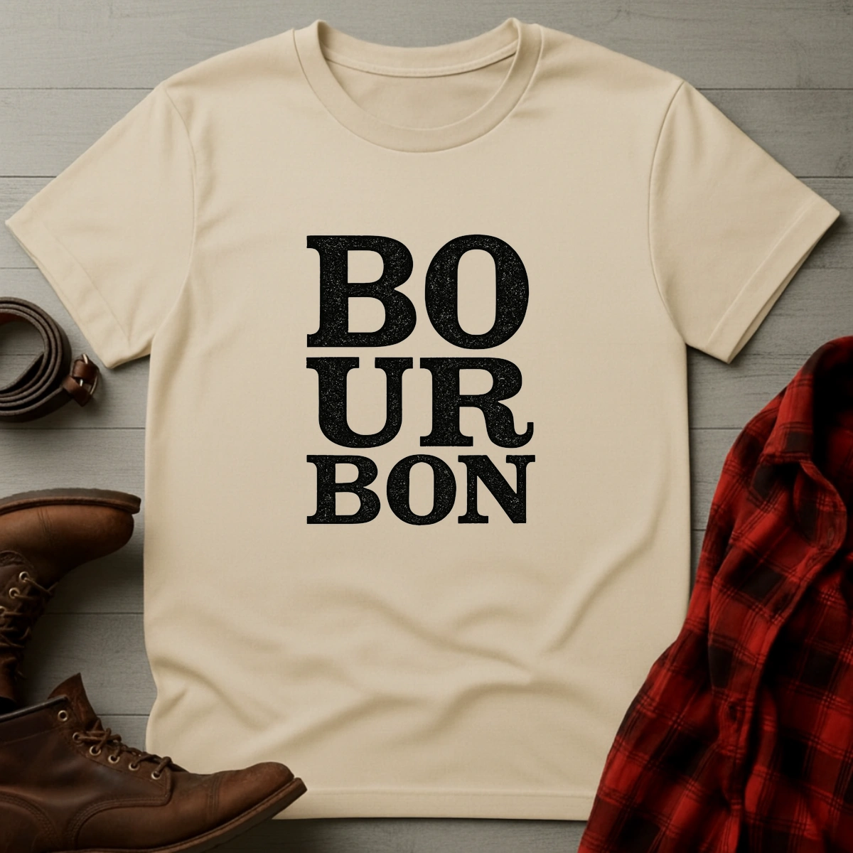 BOURBON Stacked Typography T-Shirt
