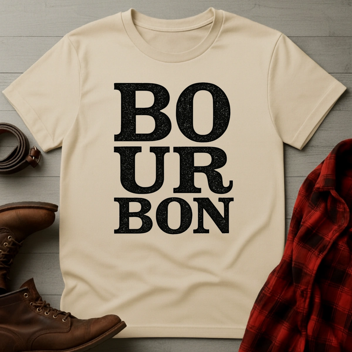 BOURBON Stacked Typography T-Shirt