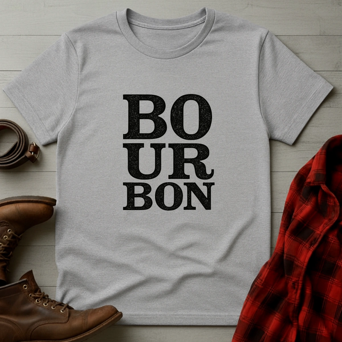 BOURBON Stacked Typography T-Shirt