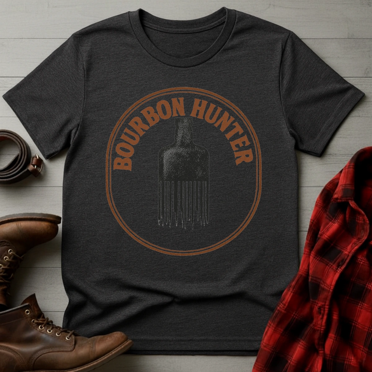 Bourbon Hunter Barcode Bottle T-Shirt