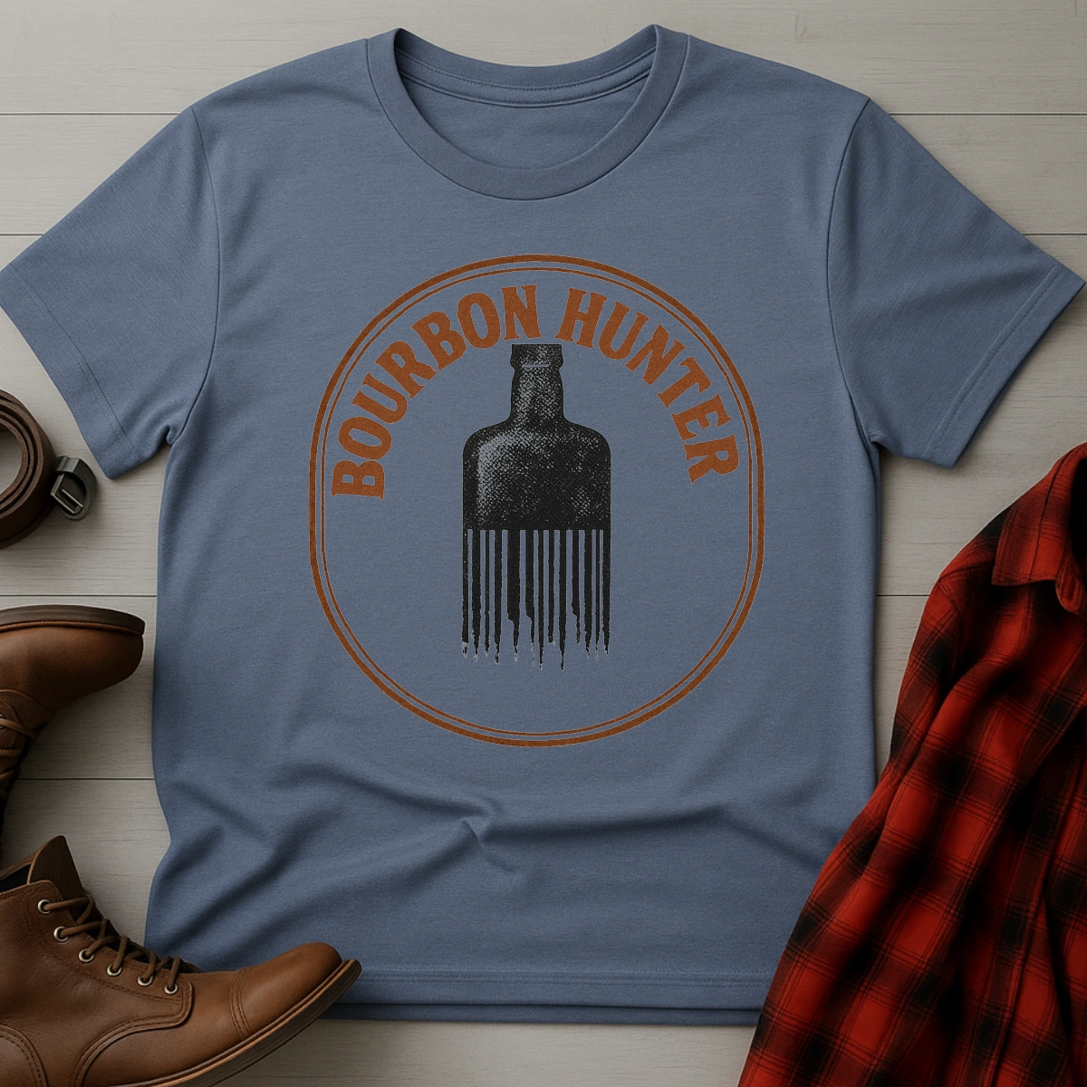 Bourbon Hunter Barcode Bottle T-Shirt