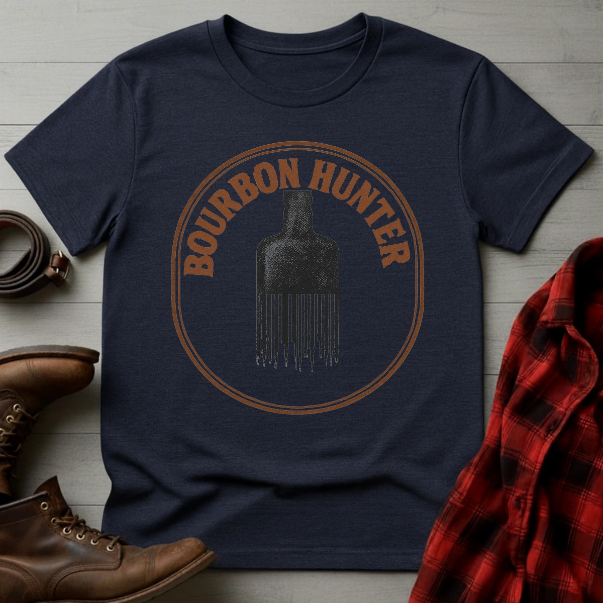 Bourbon Hunter Barcode Bottle T-Shirt