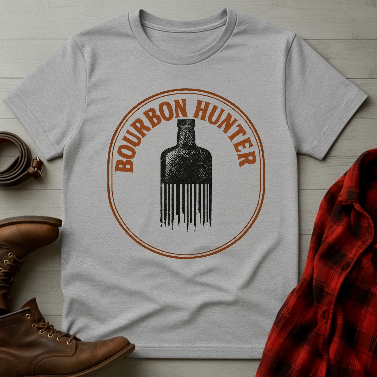 Bourbon Hunter Barcode Bottle T-Shirt