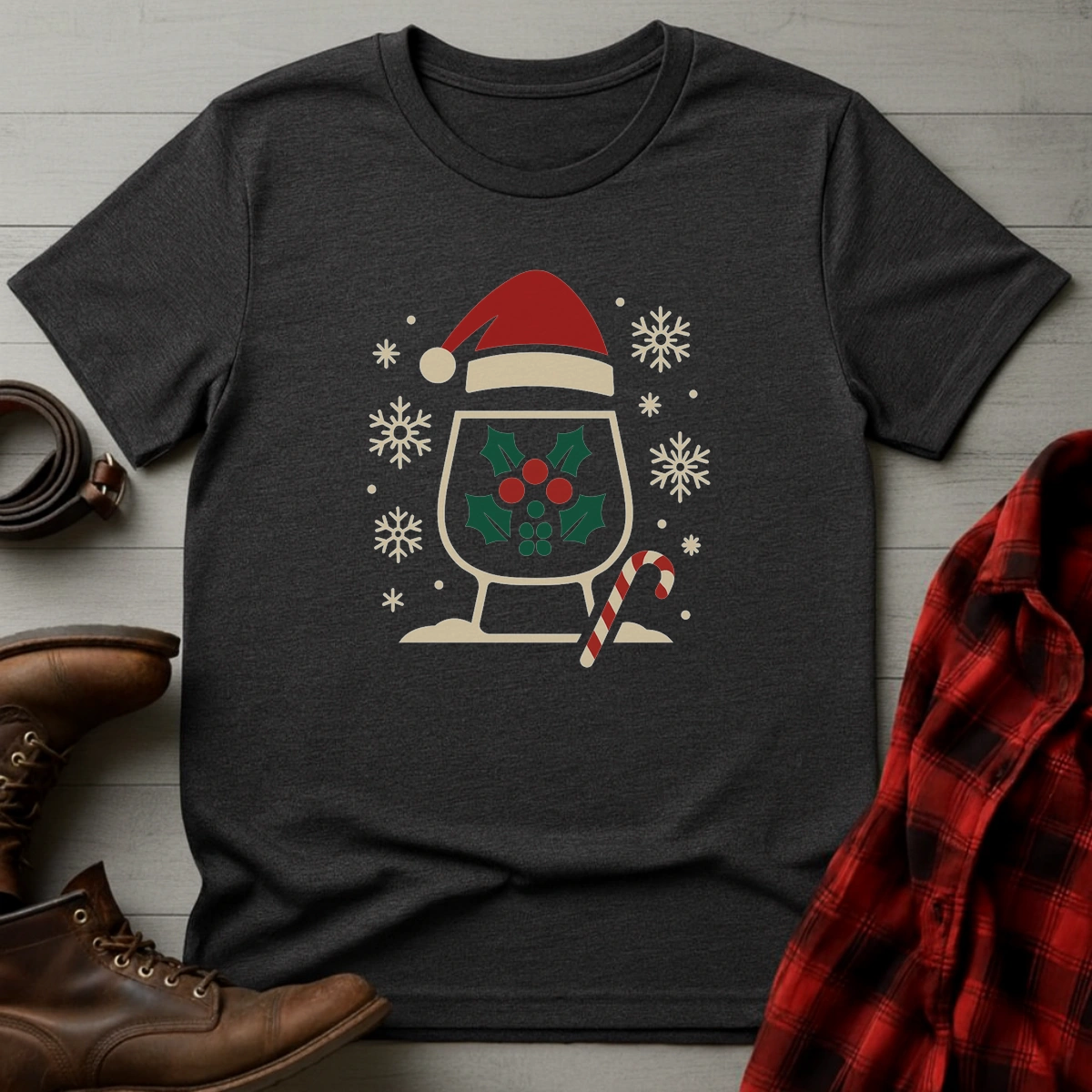 Santa Hat Whiskey Tumbler T-Shirt