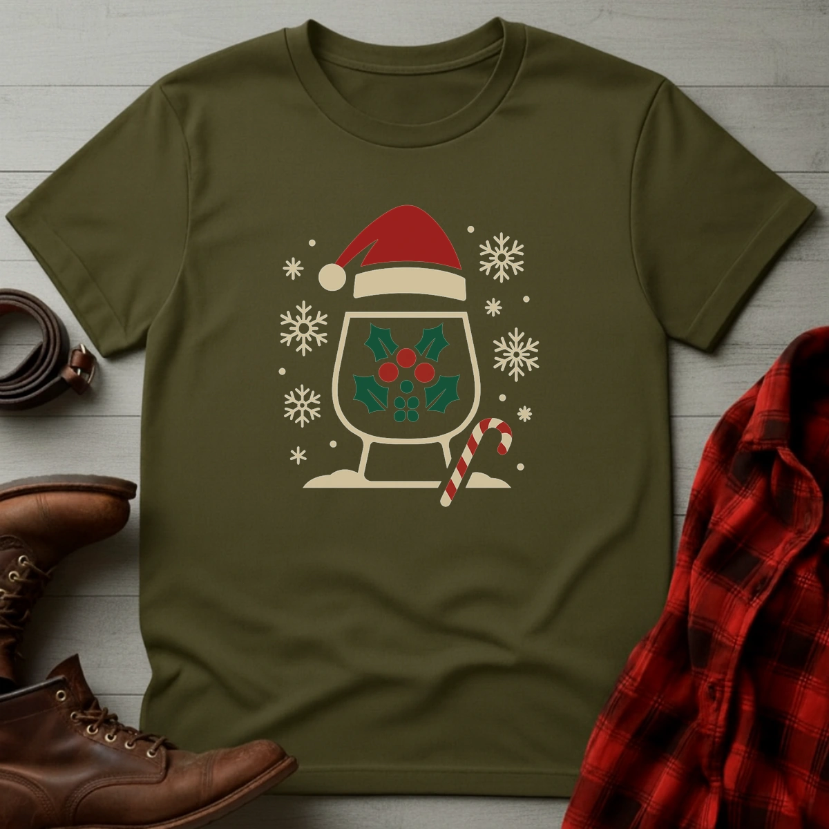 Santa Hat Whiskey Tumbler T-Shirt