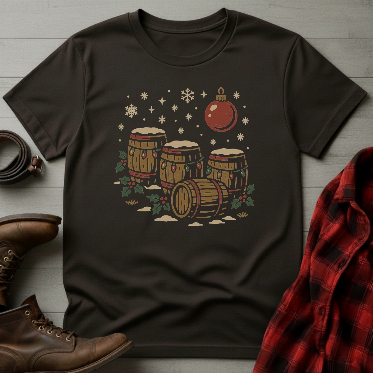 Christmas Whiskey Barrels T-Shirt