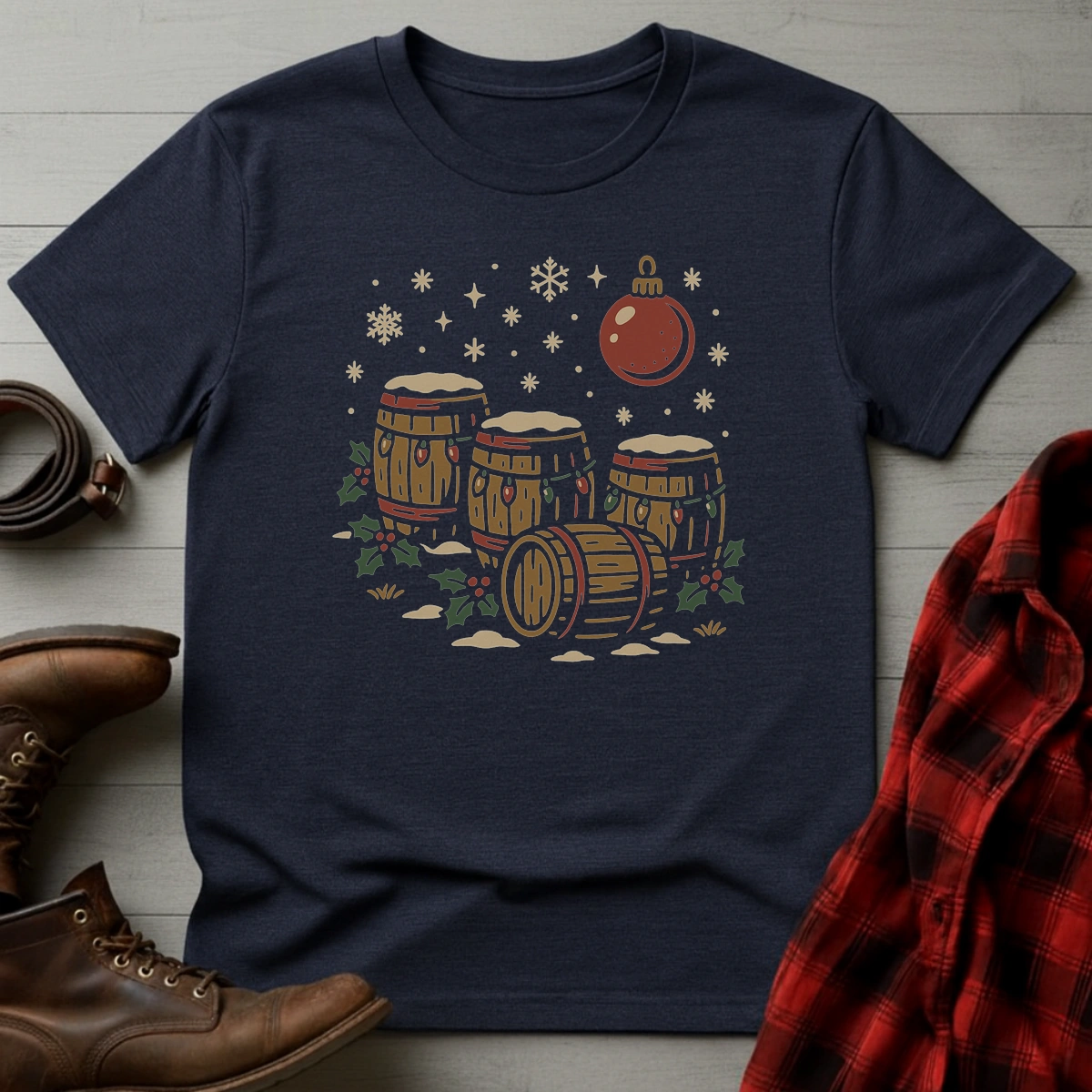Christmas Whiskey Barrels T-Shirt