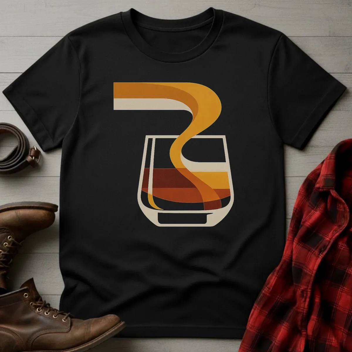 Abstract Modern Whiskey Pour T-Shirt