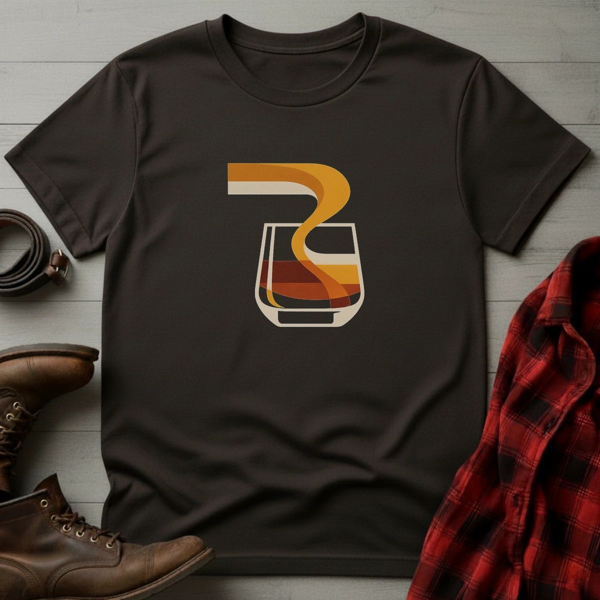 Abstract Modern Whiskey Pour T-Shirt