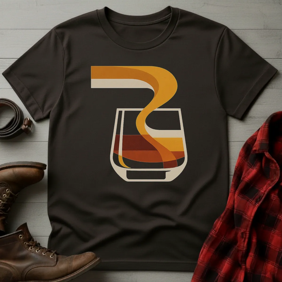 Abstract Modern Whiskey Pour T-Shirt