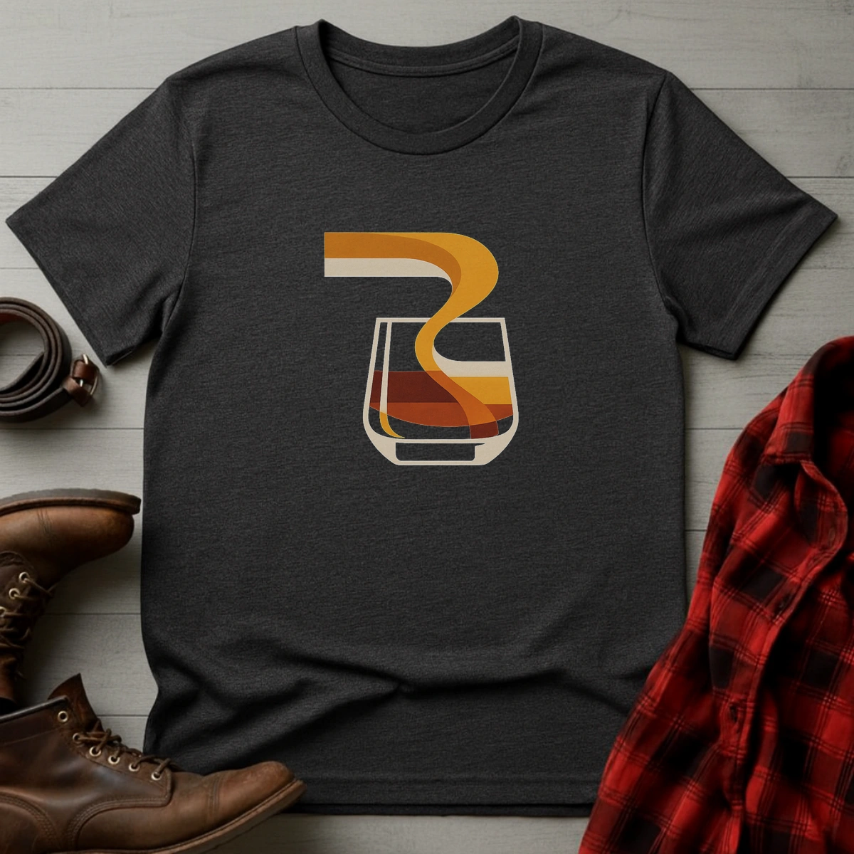 Abstract Modern Whiskey Pour T-Shirt