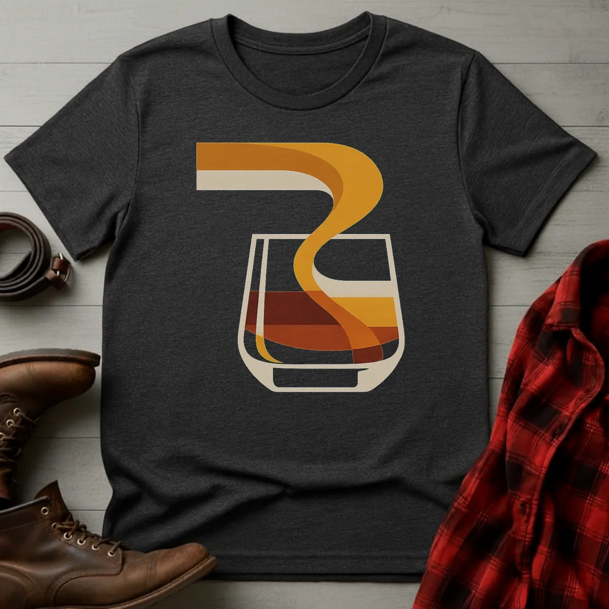 Abstract Modern Whiskey Pour T-Shirt