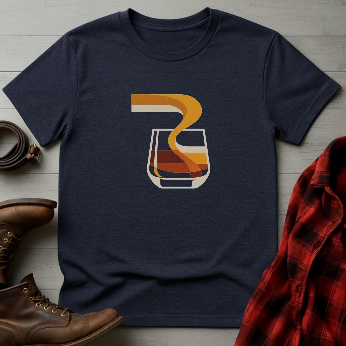 Abstract Modern Whiskey Pour T-Shirt