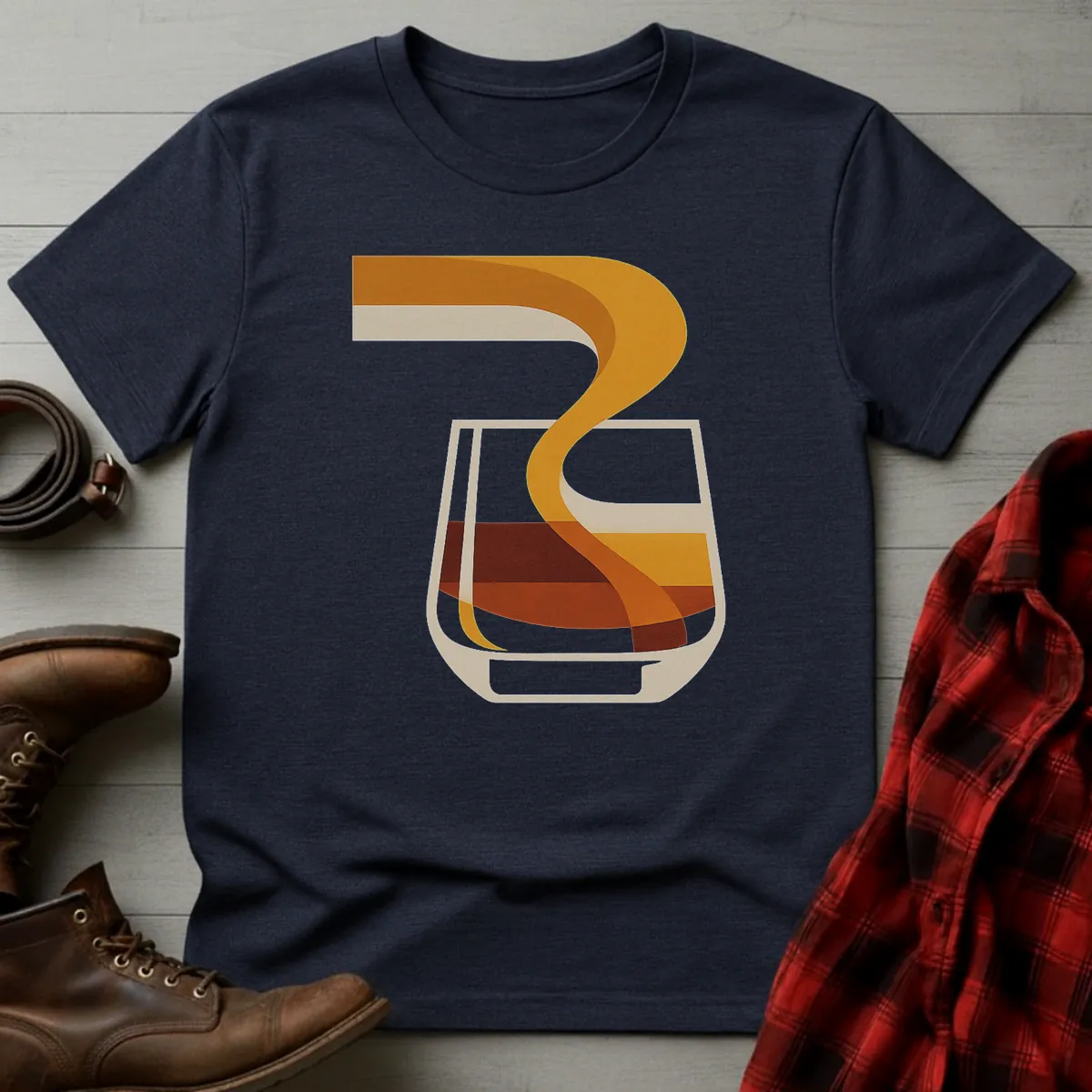 Abstract Modern Whiskey Pour T-Shirt