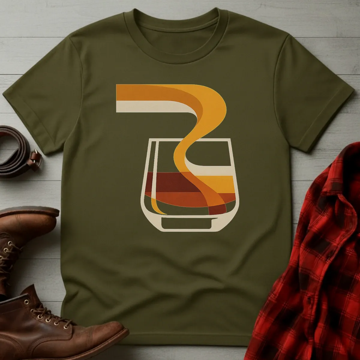Abstract Modern Whiskey Pour T-Shirt