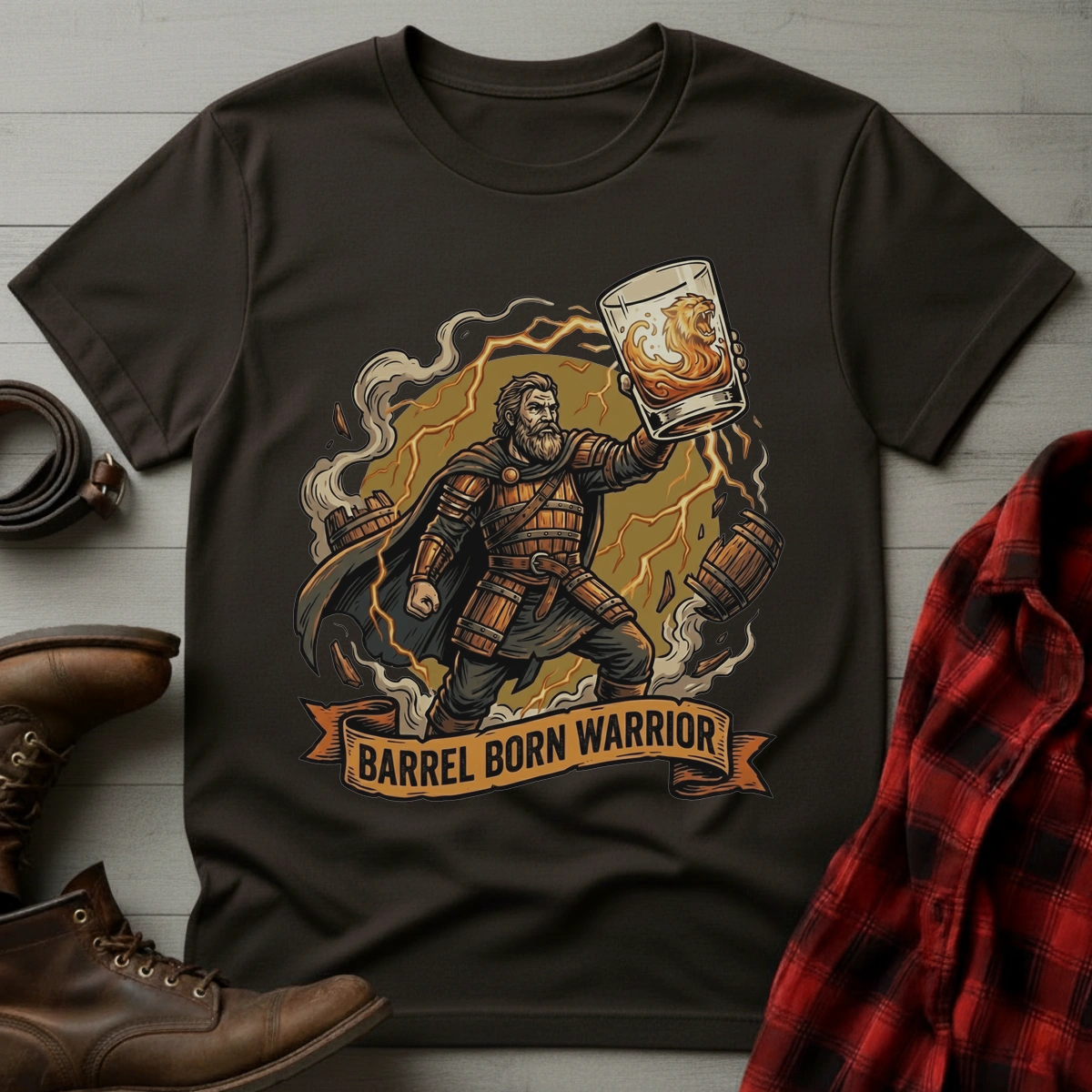 Barrel Born Warrior Fantasy T-Shirt