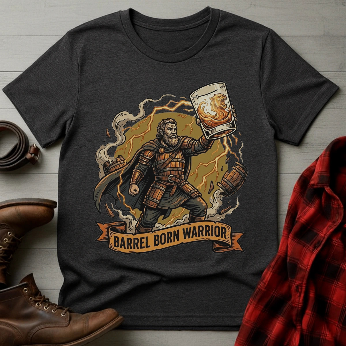 Barrel Born Warrior Fantasy T-Shirt