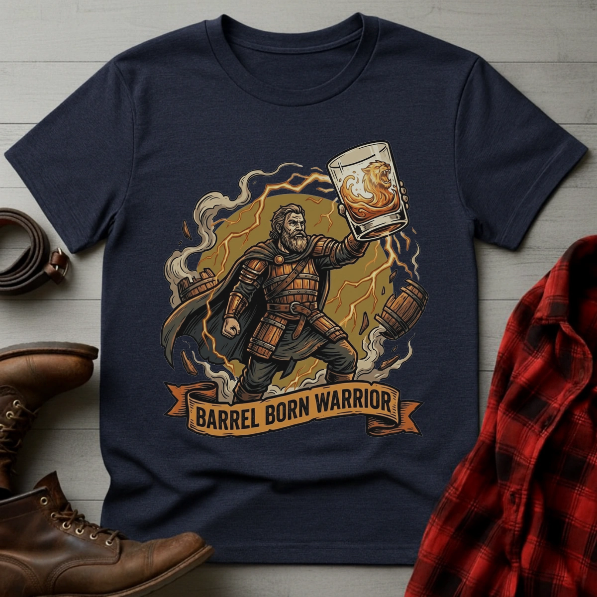 Barrel Born Warrior Fantasy T-Shirt