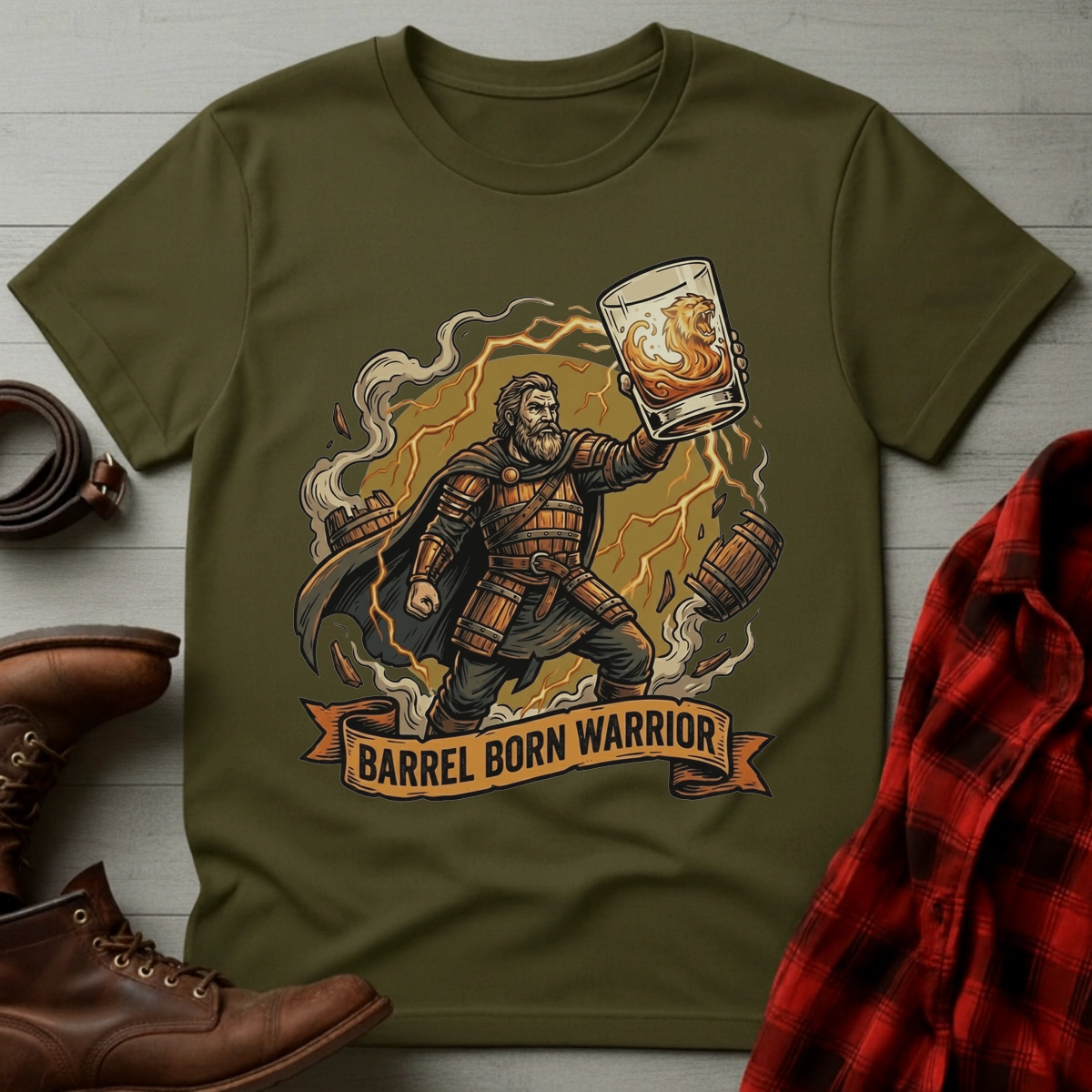 Barrel Born Warrior Fantasy T-Shirt