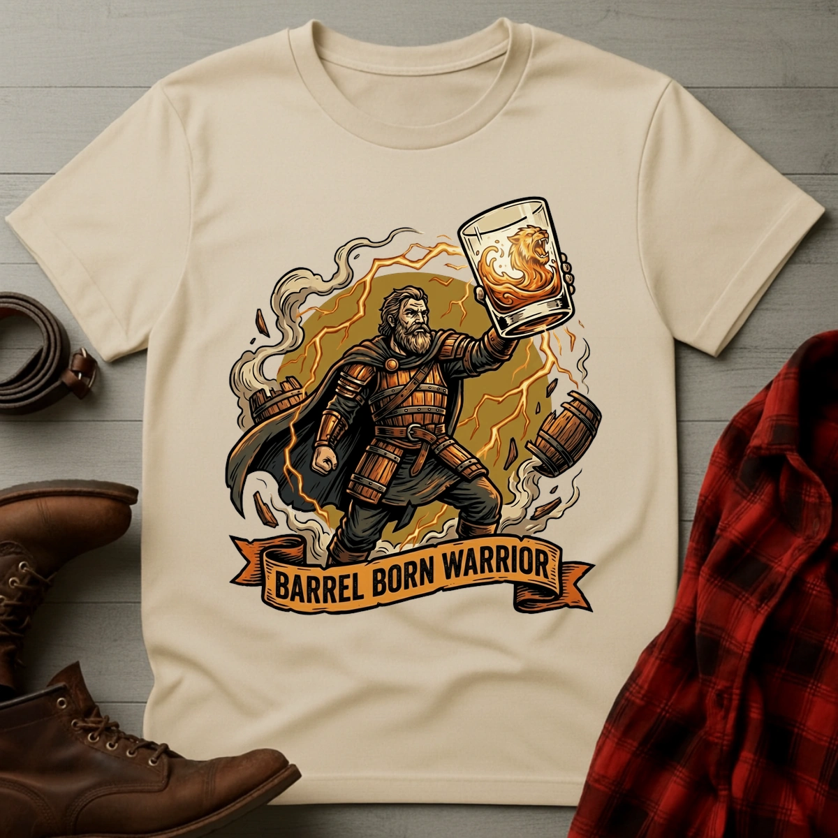 Barrel Born Warrior Fantasy T-Shirt