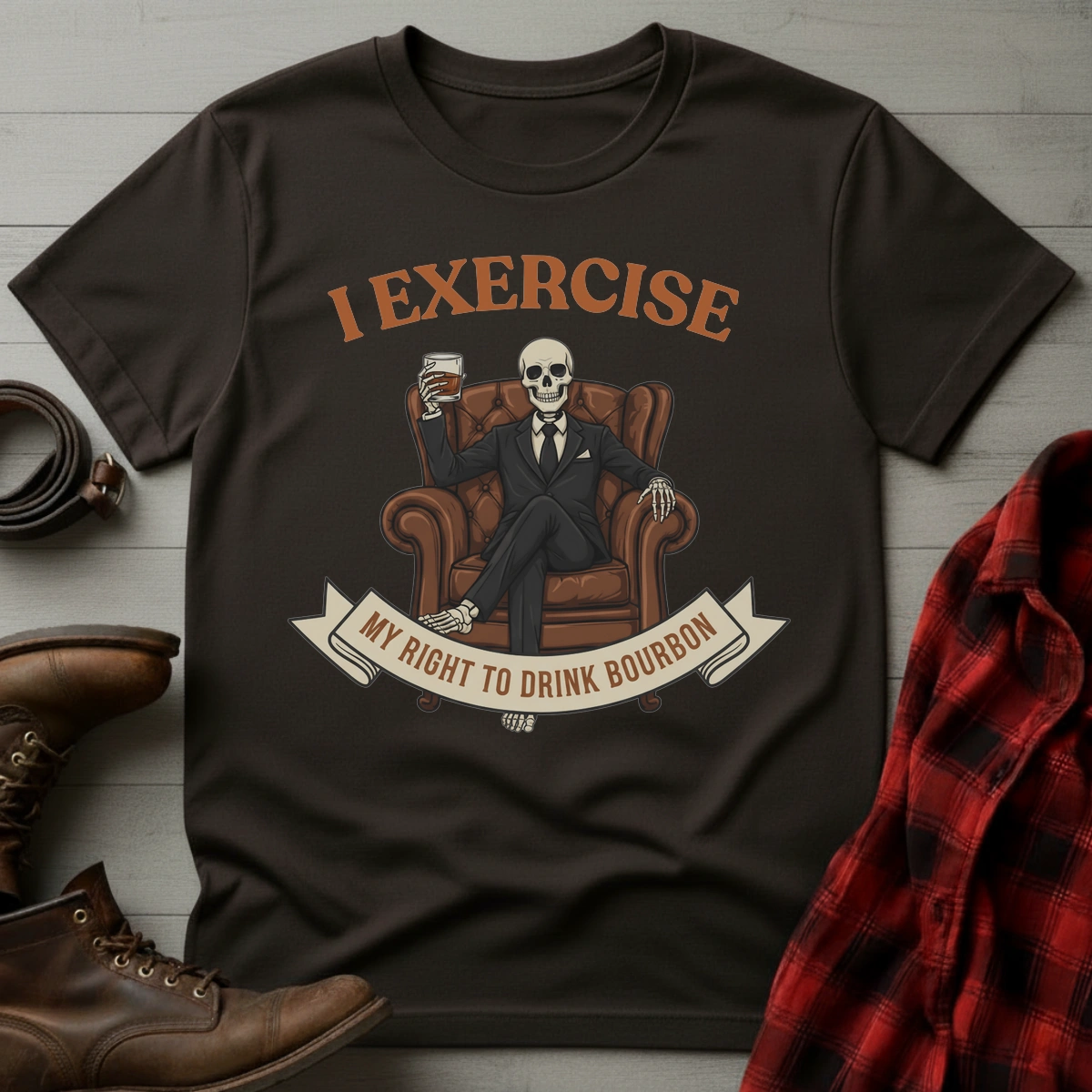 Exercise Right to Drink Bourbon T-Shirt