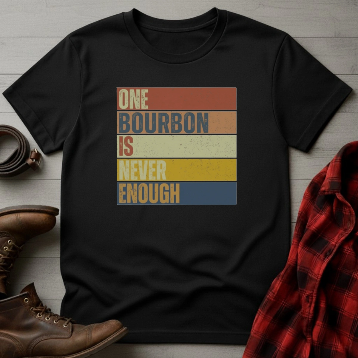 Never Enough Bourbon Retro T-Shirt