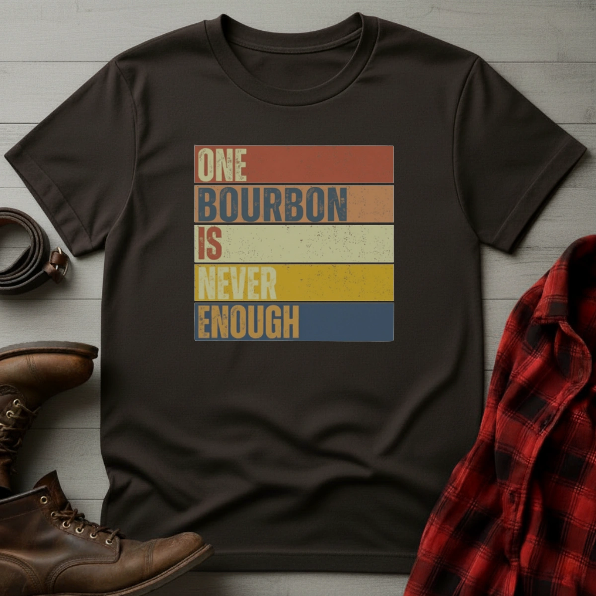 Never Enough Bourbon Retro T-Shirt