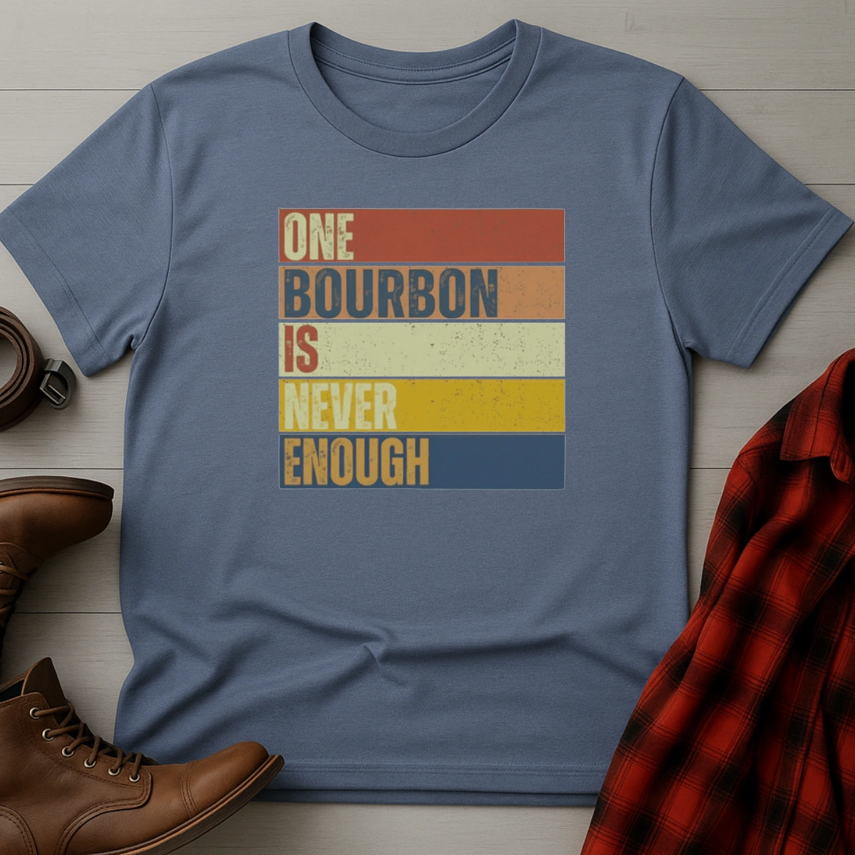 Never Enough Bourbon Retro T-Shirt