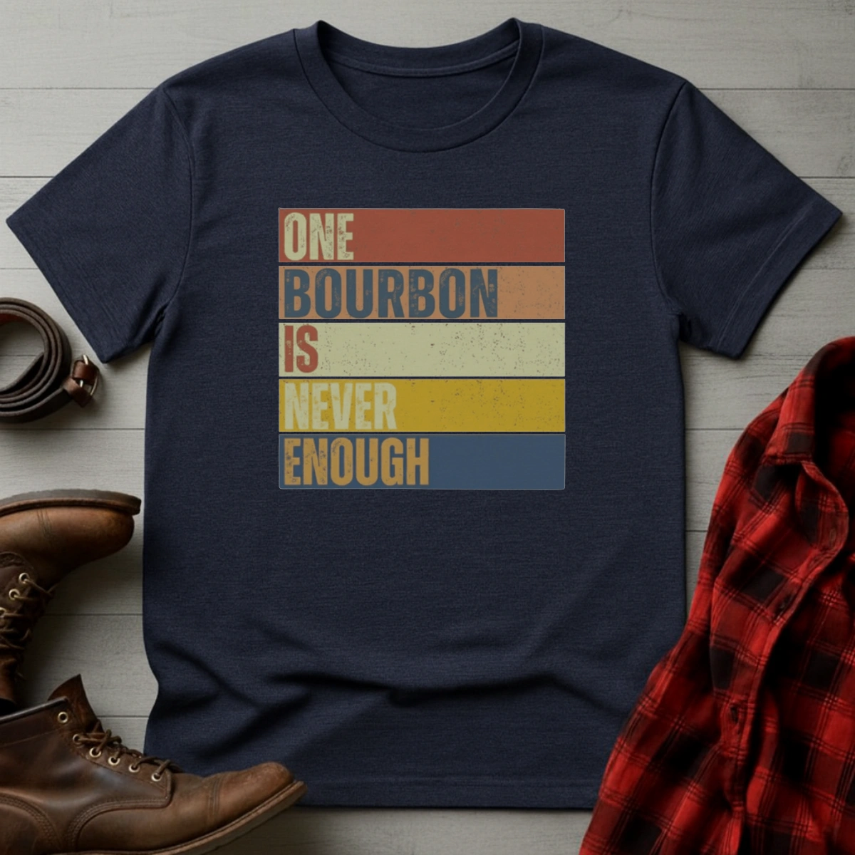 Never Enough Bourbon Retro T-Shirt