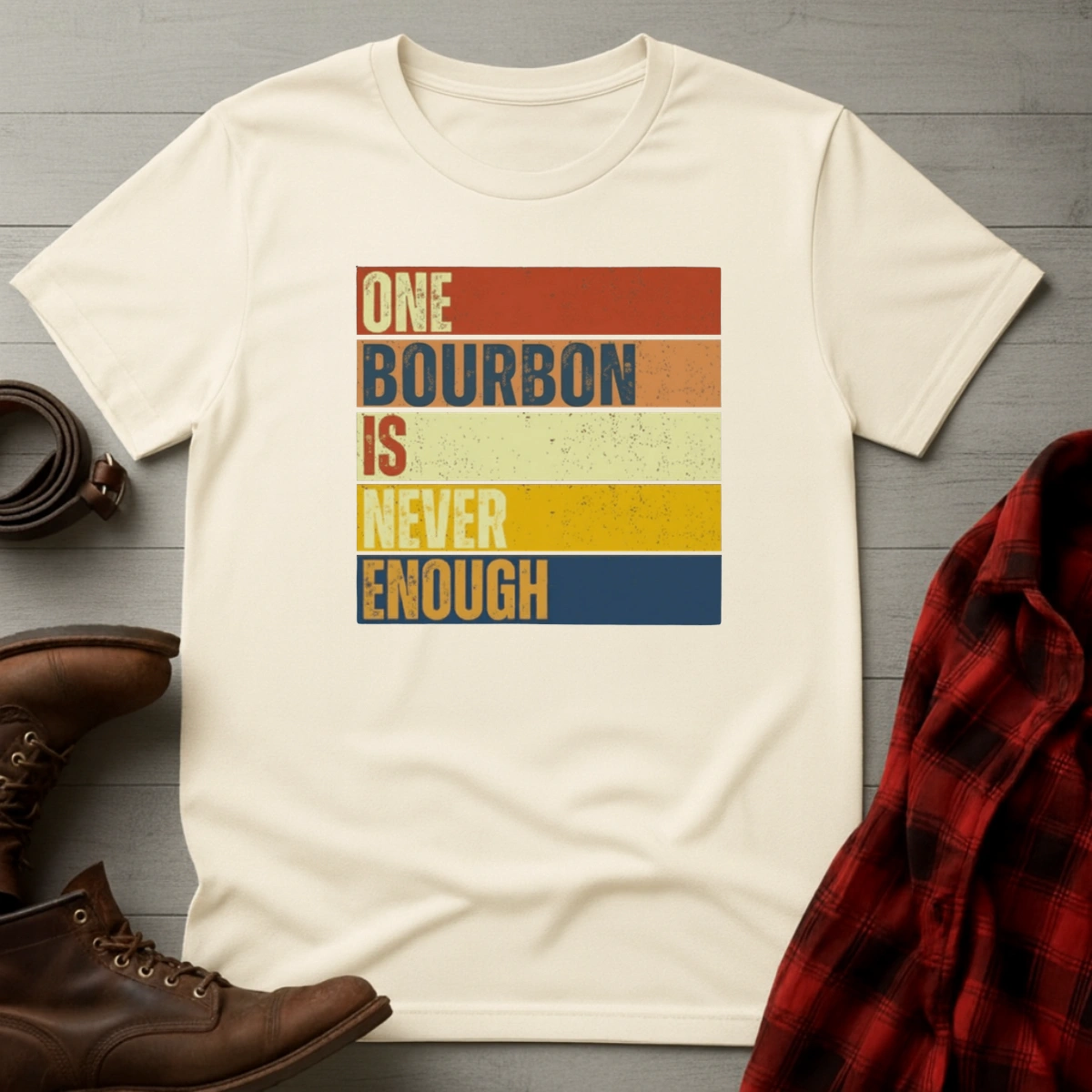 Never Enough Bourbon Retro T-Shirt