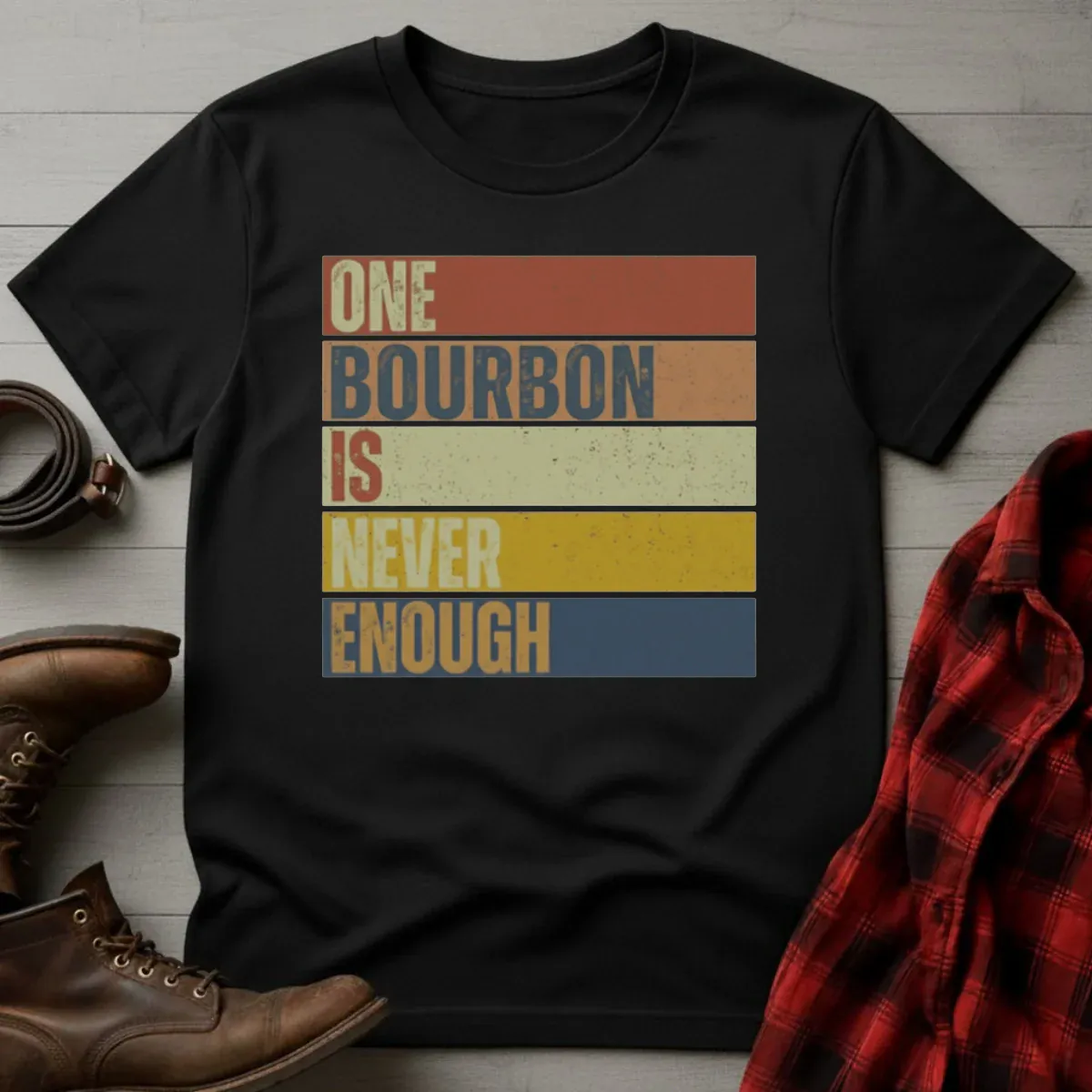 Never Enough Bourbon Retro T-Shirt