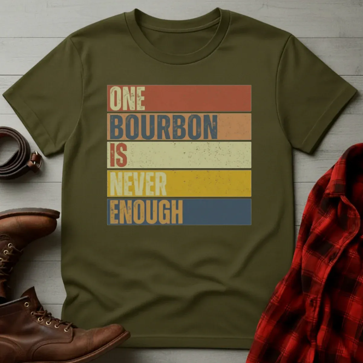 Never Enough Bourbon Retro T-Shirt