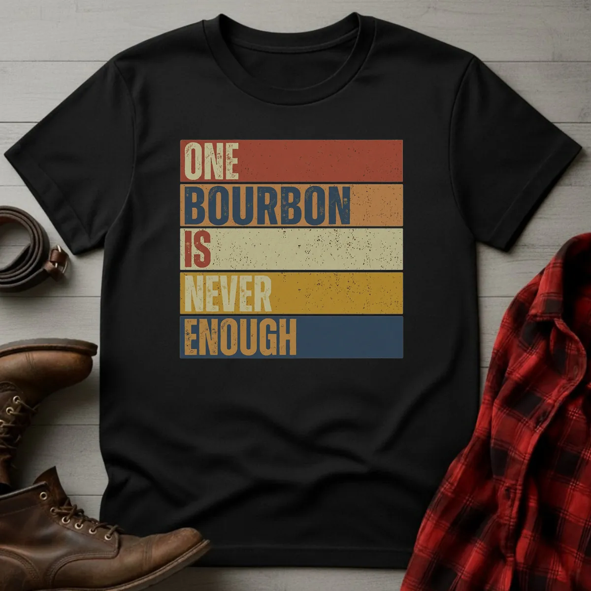 Never Enough Bourbon Retro T-Shirt