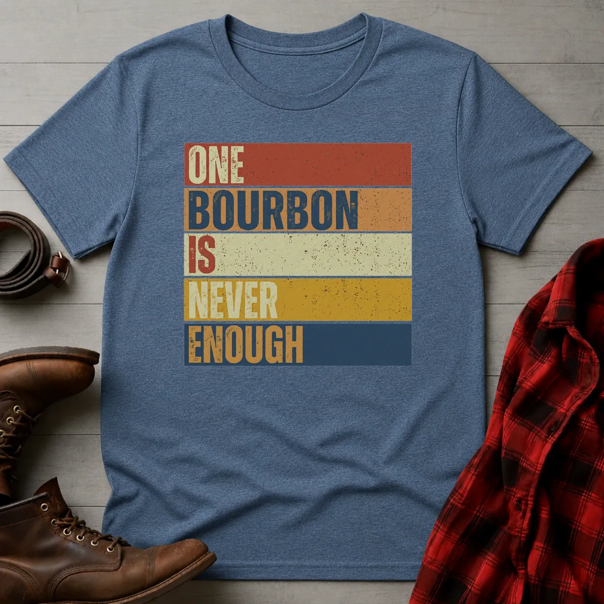Never Enough Bourbon Retro T-Shirt