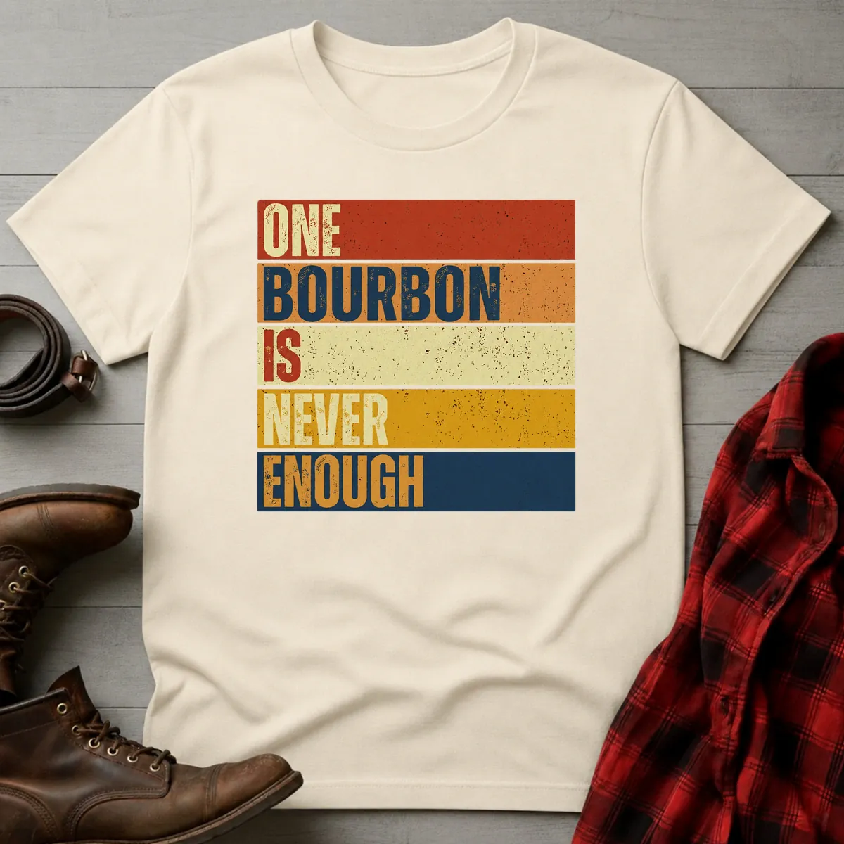 Never Enough Bourbon Retro T-Shirt