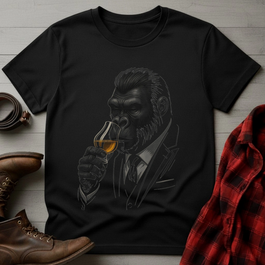 Whiskey Drinking Gorilla T-Shirt