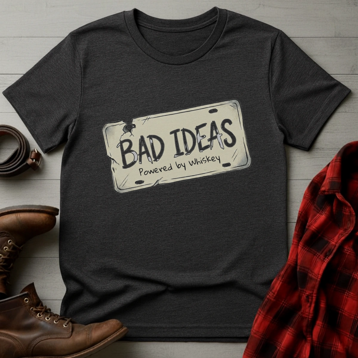 Bad Ideas Powered by Whiskey T-Shirt
