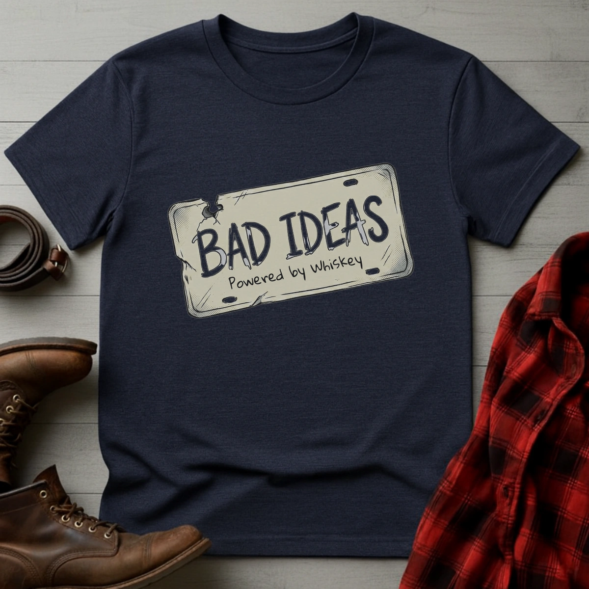 Bad Ideas Powered by Whiskey T-Shirt