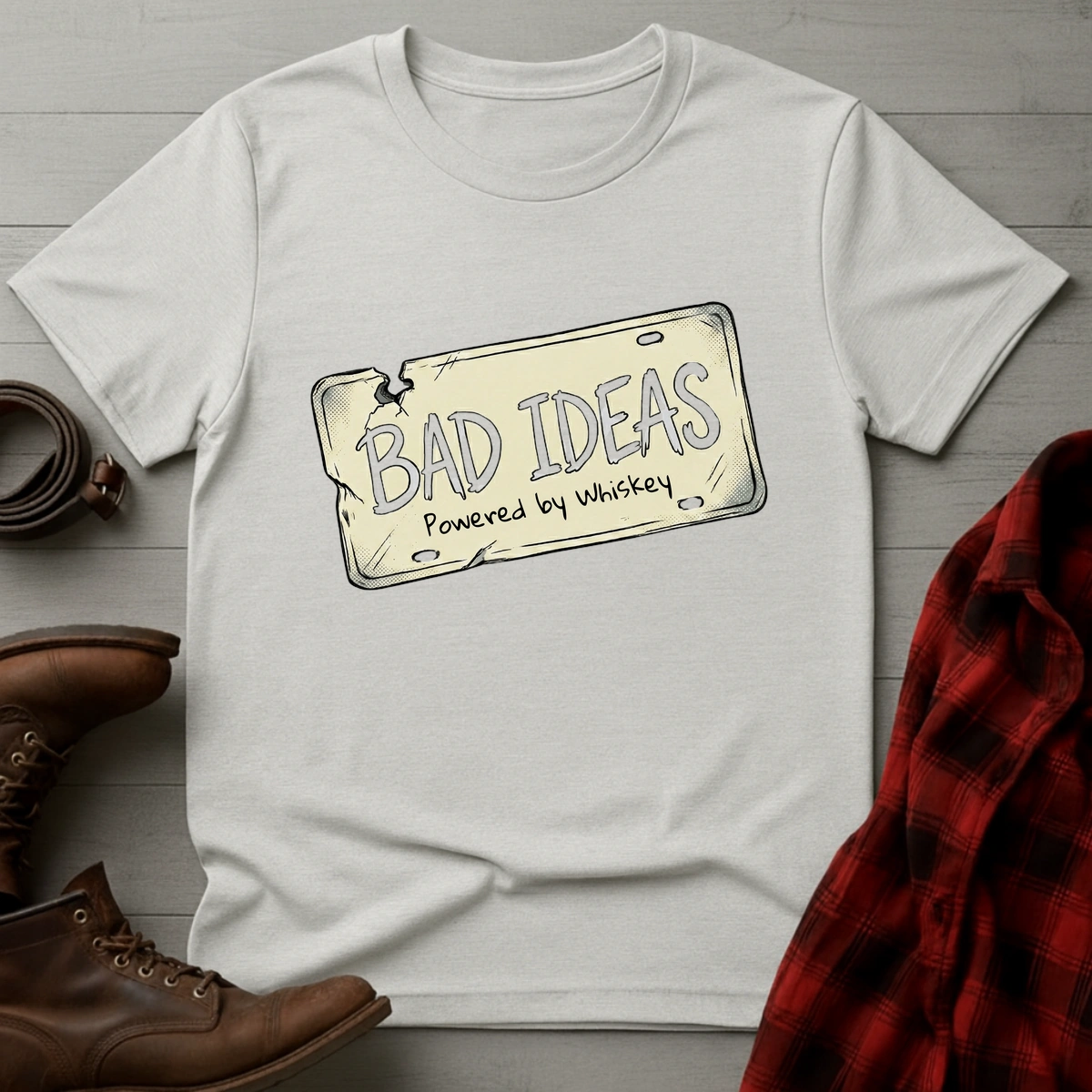 Bad Ideas Powered by Whiskey T-Shirt