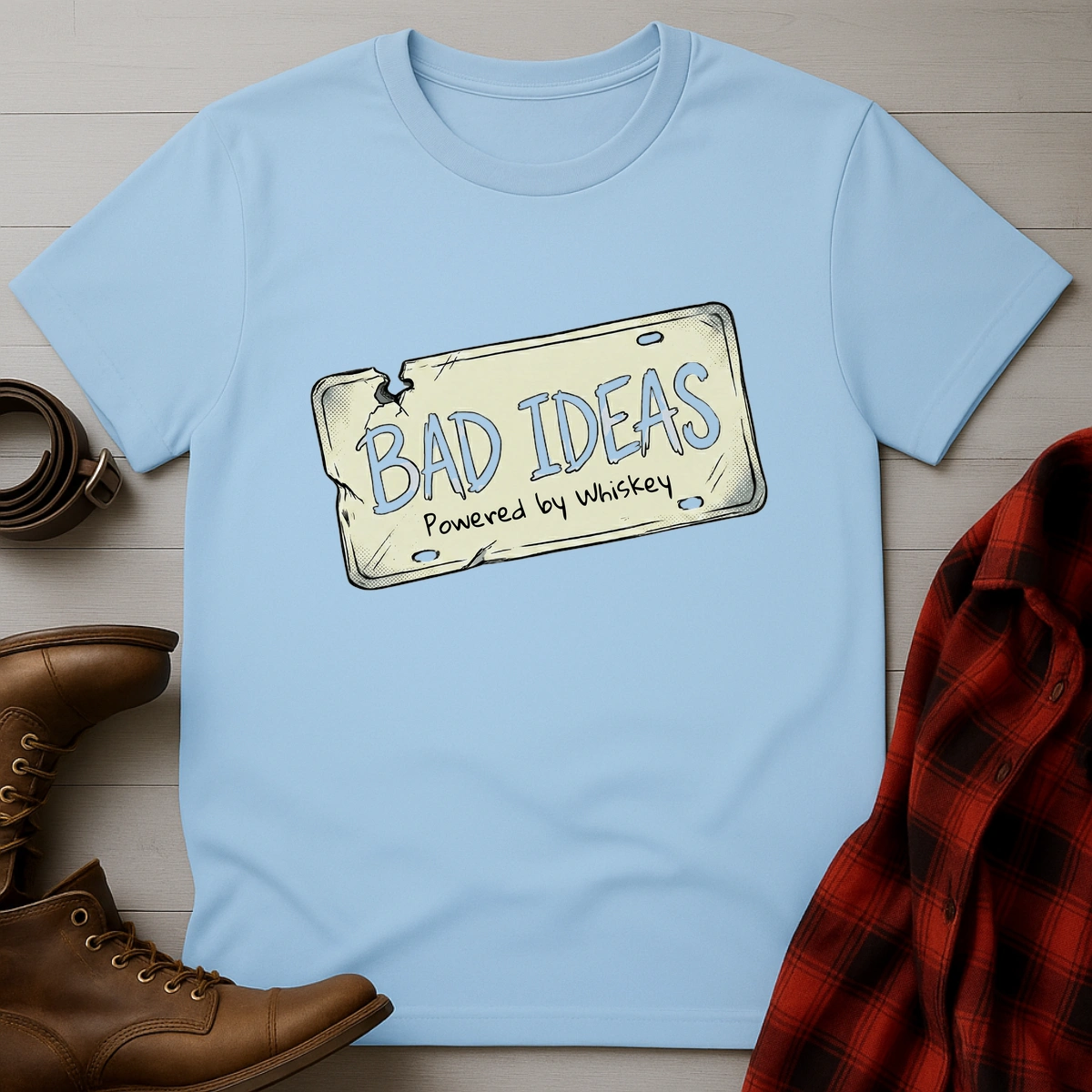 Bad Ideas Powered by Whiskey T-Shirt