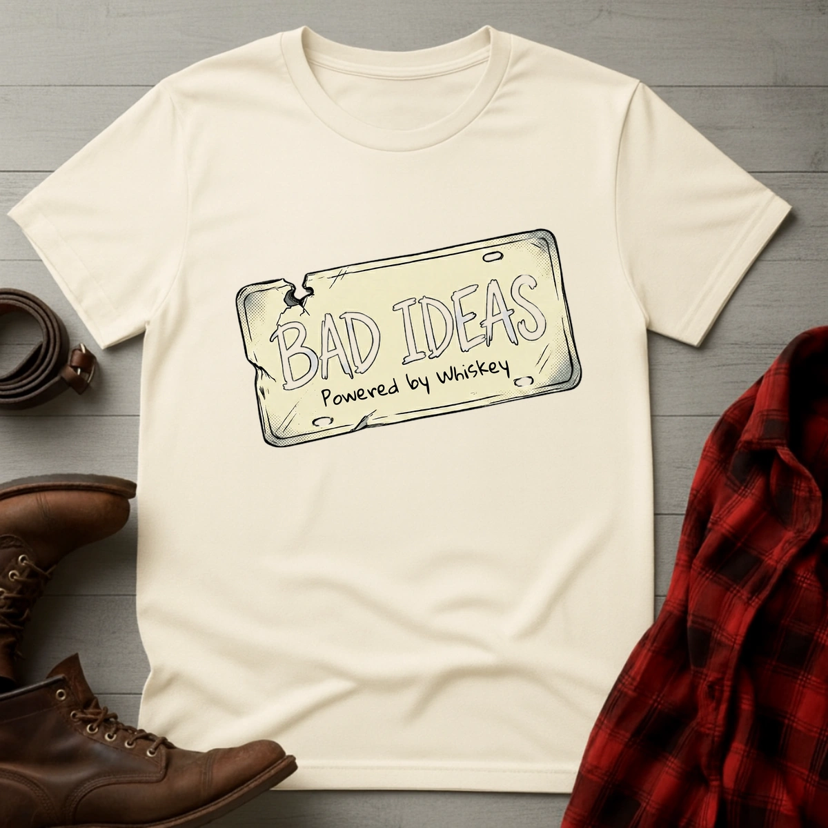 Bad Ideas Powered by Whiskey T-Shirt