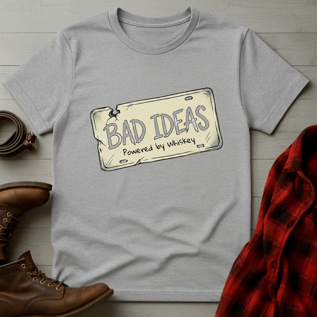 Bad Ideas Powered by Whiskey T-Shirt
