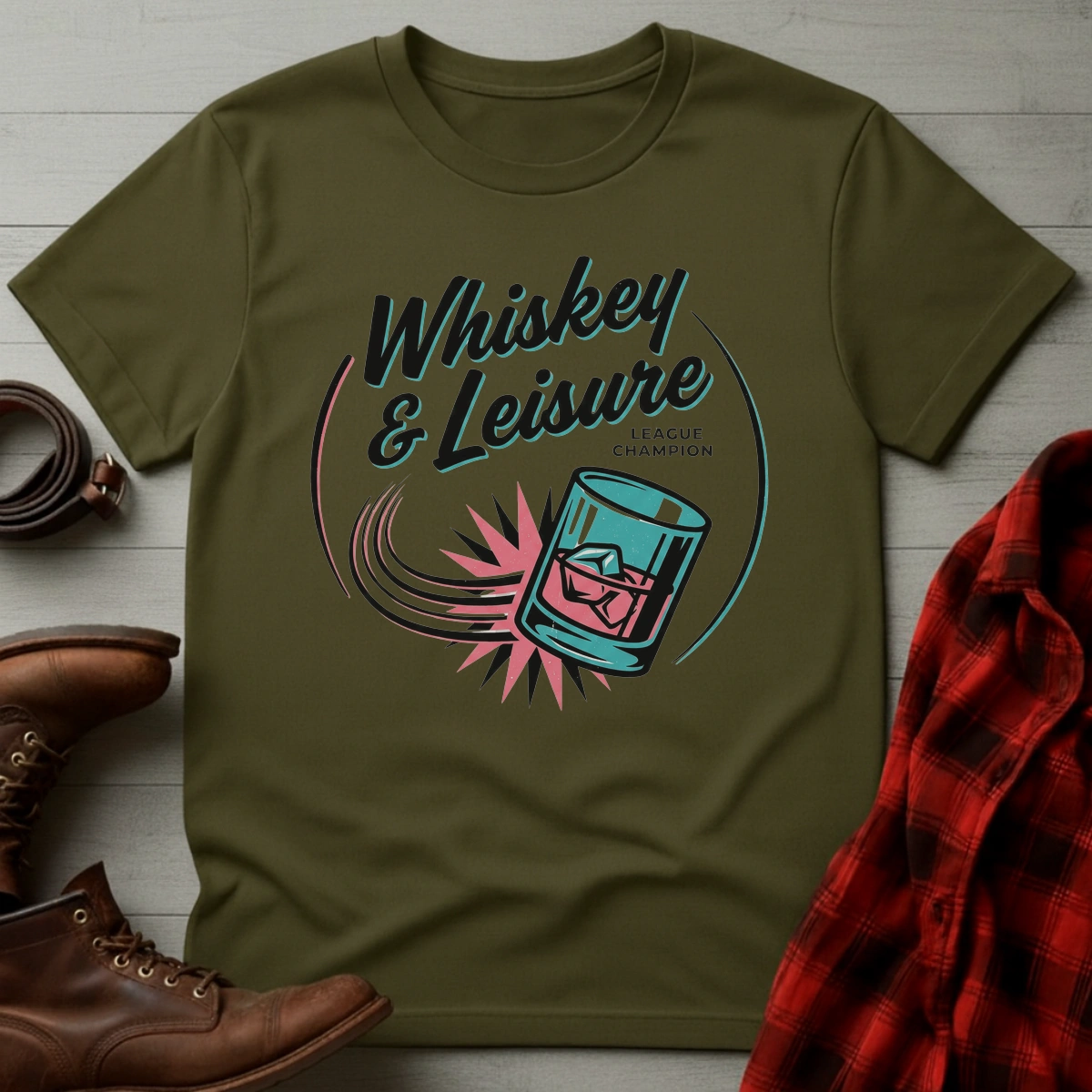 Whiskey Leisure League Champion T-Shirt