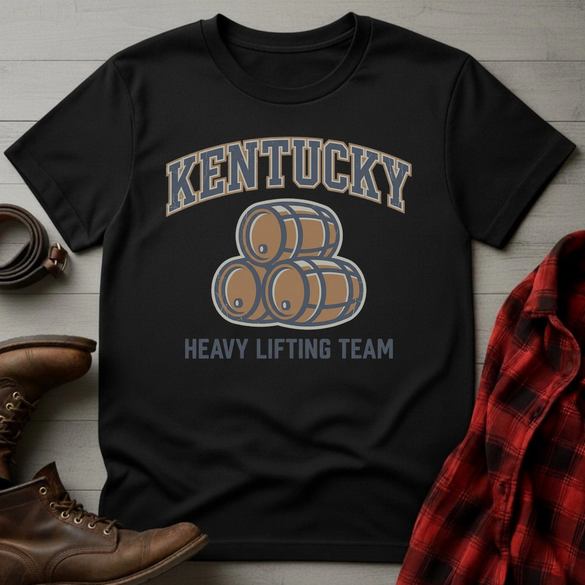 Kentucky Heavy Lifting Whiskey Barrel Team T-Shirt
