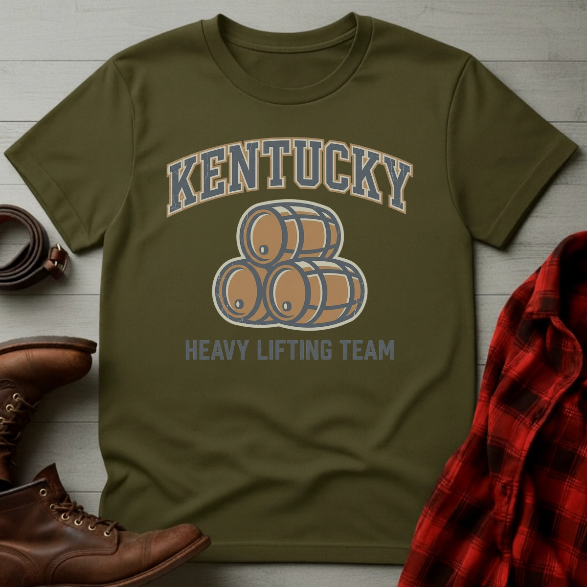 Kentucky Heavy Lifting Whiskey Barrel Team T-Shirt