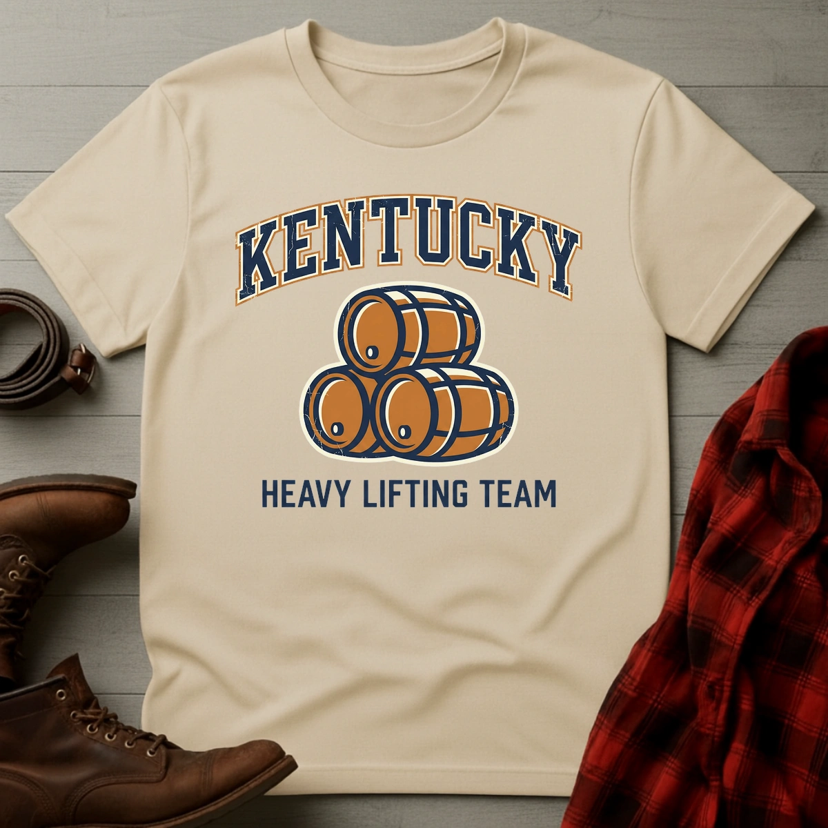 Kentucky Heavy Lifting Whiskey Barrel Team T-Shirt
