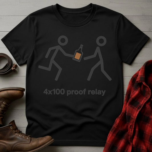 4 x 100 Proof Relay Whiskey T-Shirt