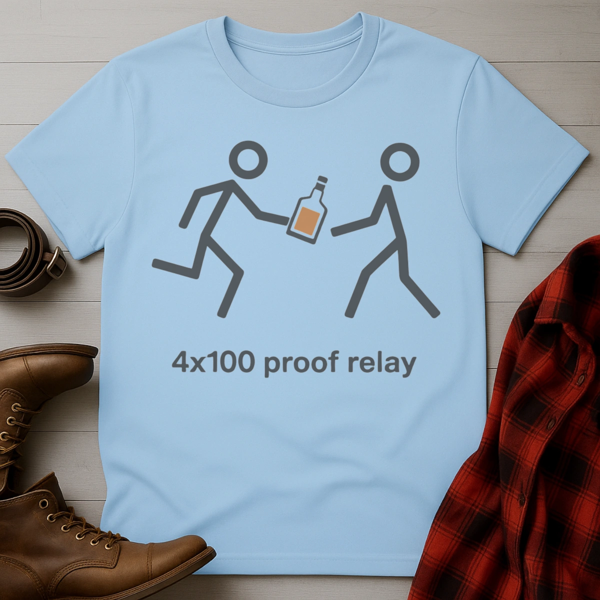 4 x 100 Proof Relay Whiskey T-Shirt