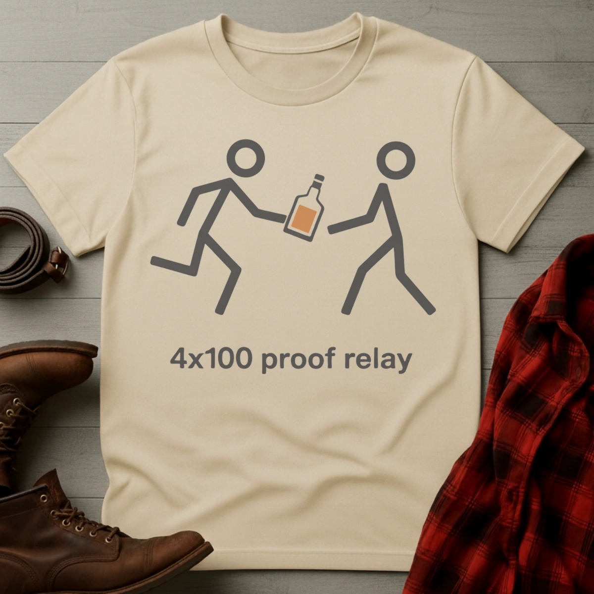 4 x 100 Proof Relay Whiskey T-Shirt