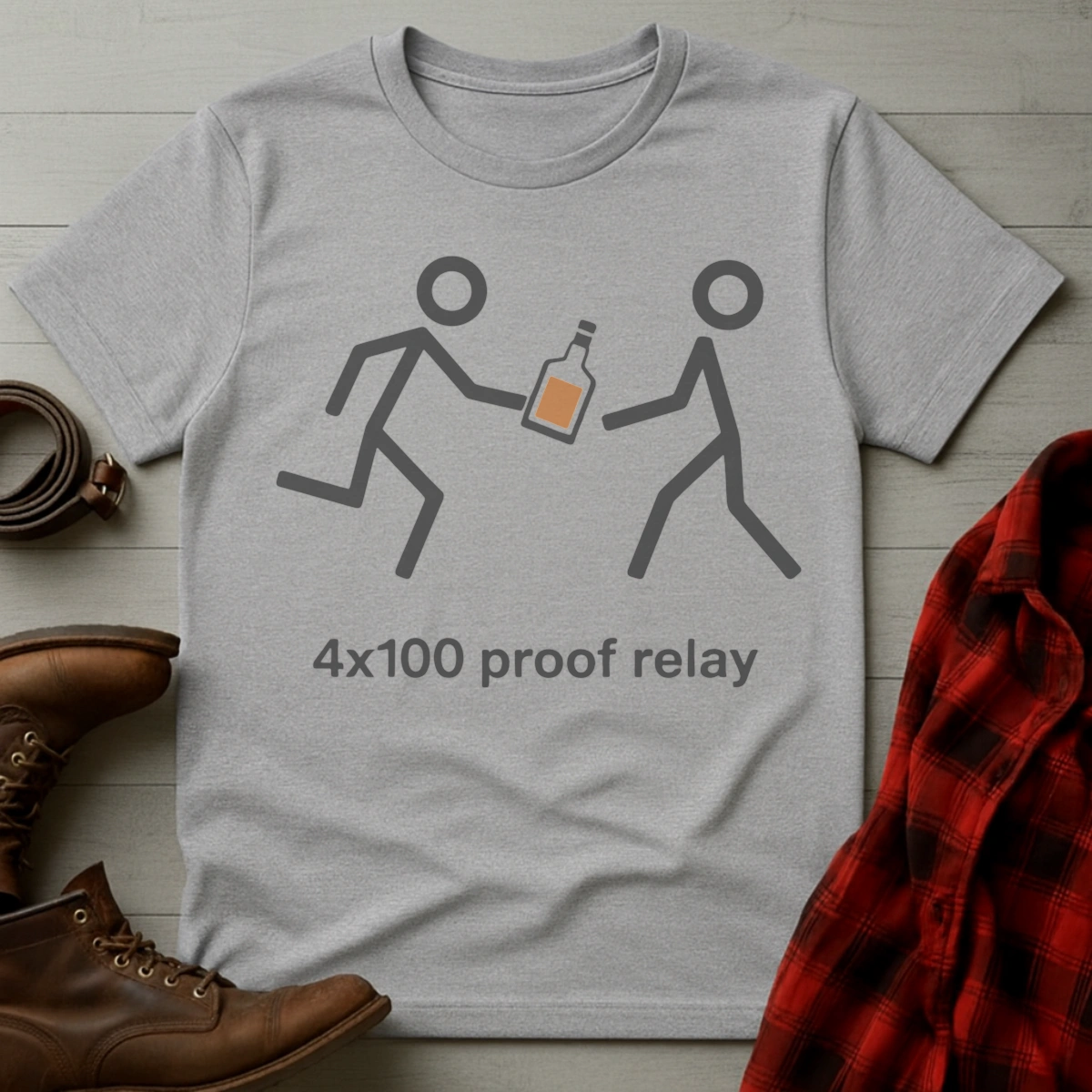 4 x 100 Proof Relay Whiskey T-Shirt